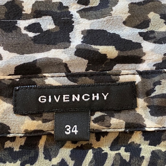 Givenchy Animal Print Silk Blouse leopard cheetah sheer 33518 - Picture 7 of 10